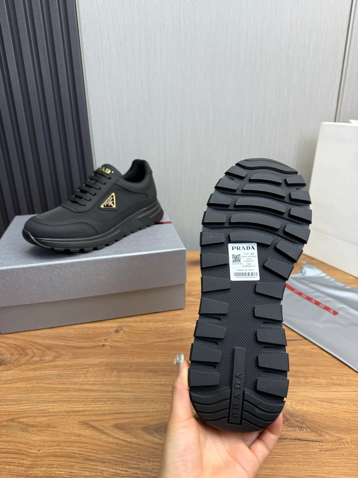 Men's shoes 💰580💰 [PRADA] Popular men's shoes shipped 👏Official website synchronization ⬆️Original cowhide fabric + cowhide lining, 1⃣️:1⃣️reproduction, original sole, 38-45 (45. Customized, non-refundable)